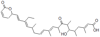 CAS#: 111278-00-3, (2E,10E,12E,16E,18E)-17-Ethyl-6-Hydroxy-3,5,7,9,11,15-Hexamethyl-8-Oxo-19-(6-Oxo-2,3-Dihydropyran-2-Yl)Nonadeca-2,10,12,16,18-Pentaenoic Acid