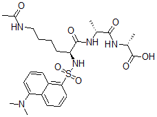 CAS 登录号：111290-37-0， (2R)-2-[[(2R)-2-[[(2S)-6-乙酰氨基-2-[(5-二甲基氨基萘-1-基)磺酰基氨基]己酰]氨基]丙酰]氨基]丙酸