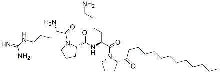 CAS 登录号：111422-31-2， (2S)-N-[(2S)-6-氨基-2-[[(2S)-1-[(2S)-2-氨基-5-(二氨基亚甲基氨基)戊酰]吡咯烷-2-羰基]氨基]己酰]-1-十二烷基吡咯烷-2-甲酰胺