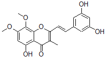 CAS 登录号：111574-76-6， 2-[(E)-2-(3,5-二羟基苯基)乙烯基]-5-羟基-7,8-二甲氧基-3-甲基苯并吡喃-4-酮