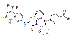 CAS#: 111574-82-4, 5-[[(2S)-4-Methyl-1-Oxo-1-[[(2S)-2-[[2-Oxo-4-(Trifluoromethyl)-1H-Quinolin-7-Yl]Amino]-3-Phenylpropanoyl]Amino]Pentan-2-Yl]Amino]-5-Oxopentanoic Acid