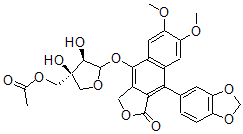 CAS#: 111647-42-8, [(3S,4R)-5-[[4-(1,3-Benzodioxol-5-Yl)-6,7-Dimethoxy-3-Oxo-1H-Benzo[f][2]Benzoxol-9-Yl]Oxy]-3,4-Dihydroxyoxolan-3-Yl]Methyl Acetate