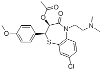 CAS 登录号：111659-76-8， 3-(乙酰氧基)-8-氯-5-[2-(二甲基氨基)乙基]-2,3-二氢-2-(4-甲氧基苯基)-1,5-苯并硫氮杂卓-4(5H)-酮