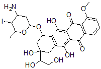 CAS#: 111865-30-6, 7-(4-Amino-5-Iodo-6-Methyloxan-2-Yl)Oxy-9-(1,2-Dihydroxyethyl)-6,9,11-Trihydroxy-4-Methoxy-8,10-Dihydro-7H-Tetracene-5,12-Dione
