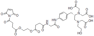 CAS#: 112028-42-9, 2-[Carboxymethyl-[(2S)-1-(Carboxymethyl-(2-Hydroxyethyl)Amino)-3-[4-[[2-[[4-[2-[4-(2,5-Dioxopyrrol-1-Yl)-4-Oxobutanoyl]Oxyethoxy]-4-Oxobutanoyl]Amino]Acetyl]Amino]Phenyl]Propan-2-Yl]Amino]Acetic Acid