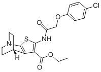 CAS#: 112290-21-8, 2-(4-Chlorophenoxyacetylamino)-3-Ethoxycarbonylthieno(2,3-b)Quinuclidine