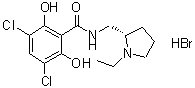CAS 登录号：113310-88-6， 3,5-二氯-N-{[(2S)-1-乙基-2-吡咯烷基]甲基}-2,6-二羟基苯甲酰胺氢溴酸盐(1:1)