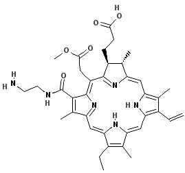 CAS 登录号：114849-41-1， (2S-反式)-18-(((2-氨基乙基)氨基)羰基)-8-乙烯基-13-乙基-2,3-二氢-20-(2-甲氧基-2-氧代乙基)-3,7,12,17-四甲基-21H,23H-卟吩-2-丙酸