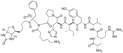 CAS#: 115082-72-9, Biotinyl-epsilon-Aminohexanoyl-Alanyl-Arginyl-Valyl-Tyrosyl-Isoleucyl-Histidyl-Prolyl-Phenylalanyl(4N3)-Hydroxy