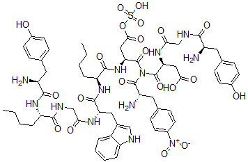 CAS 登录号：115136-01-1， 酪氨酰-甘氨酰-(正亮氨酰(28,31)缩胆囊素(26-33) 4-硝基-苯丙氨酰(33))