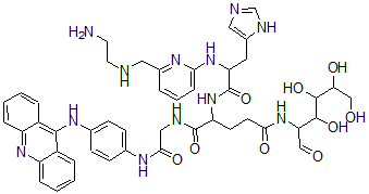 CAS#: 115416-34-7, N-[6-[[(2-Aminoethyl)amino]methyl]-2-pyridinyl]-L-histidyl-N-(2-deoxy-D-glucos-2-C-yl)-L-glutaminyl-N-[4-(9-acridinylamino)phenyl]-Glycinamide