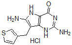 CAS#: 115787-68-3, 2,6-Diamino-3,5-dihydro-7-(3-thienylmethyl)-4H-pyrrolo(3,2-d)pyrimidin-4-one hydrochloride