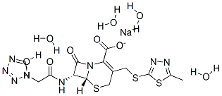 CAS#: 115850-11-8, (6R,7R)-3-[[(5-Methyl-1,3,4-Thiadiazol-2-Yl)Thio]Methyl]-8-Oxo-7-[[2-(1H-Tetrazol-1-Yl)Acetyl]Amino]-5-Thia-1-Azabicyclo[4.2.0]Oct-2-Ene-2-carboxylic Acid Sodium Salt Hydrate (1:1:5)
