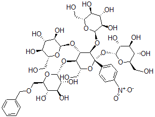 CAS#: 115850-12-9, 4-Nitrophenyl-O-(6-O-Benzyl)-Glucopyranosyl(1--4)-O-Glucopyranosyl(1--4)-O-Glucopyranosyl(1--4)-O-Glucopyranosyl(1--4)-Glucopyranoside