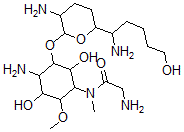 CAS#: 116184-08-8, 2-Amino-N-[4-Amino-3-[3-Amino-6-(1-Amino-5-Hydroxypentyl)Oxan-2-Yl]Oxy-2,5-Dihydroxy-6-Methoxycyclohexyl]-N-Methylacetamide