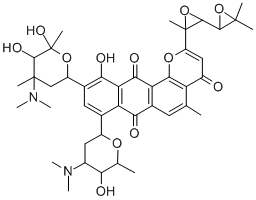 CAS#: 116988-30-8, 10-(4-Dimethylamino-5,6-Dihydroxy-4,6-Dimethyloxan-2-Yl)-8-(4-Dimethylamino-5-Hydroxy-6-Methyloxan-2-Yl)-2-[3-(3,3-Dimethyloxiran-2-Yl)-2-Methyloxiran-2-Yl]-11-Hydroxy-5-Methylnaphtho[2,3-h]Chromene-4,7,12-Trione