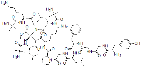 CAS 登录号：117397-68-9， L-酪氨酰甘氨酰甘氨酰-L-苯丙氨酰-L-亮氨酰甘氨酰-L-脯氨酰-L-赖氨酰-2-甲基丙氨酰-L-亮氨酰-2-甲基丙氨酰-L-赖氨酰-2-甲基丙氨酰-L-亮氨酰-2-甲基丙氨酸甲酯