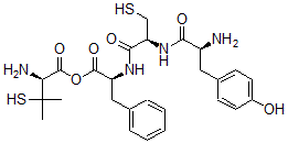 CAS 登录号：117550-12-6， (2S)-2-氨基-3-巯基-3-甲基-丁酸[(2S)-2-[[(2S)-2-[[(2S)-2-氨基-3-(4-羟基苯基)丙酰]氨基]-3-巯基-丙酰]氨基]-3-苯基-丙酰]酯
