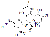 CAS#: 117681-72-8, (2S,4S,5R,6R)-5-acetamido-2-(4-azido-2-nitro-phenyl)sulfanyl-4-hydroxy-6-[(1R,2R)-1,2,3-trihydroxypropyl]oxane-2-carboxylic acid