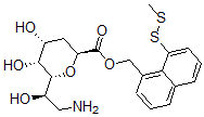 CAS 登录号：118715-08-5， (8-(甲基二硫代)-1-萘基)甲基-8-氨基-2,6-脱水-3,8-二脱氧辛酮酸酯