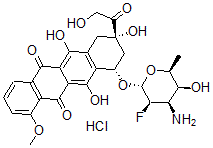 CAS#: 119288-23-2, 7(O)-(3-Amino-2,3,6-Trideoxy-2-Fluorotalopyranosyl)Adriamycinone hydrochloride