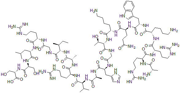 CAS 登录号：120396-89-6， L-丙氨酰-L-精氨酰-L-精氨酰-L-赖氨酰-L-色氨酰-L-谷氨酰胺酰-L-赖氨酰-L-苏氨酰甘氨酰-L-组氨酰-L-丙氨酰-L-缬氨酰-L-精氨酰-L-丙氨酰-L-异亮氨酰甘氨酰-L-精氨酰-L-亮氨酰-L-丝氨酰-L-丝氨酸