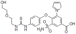 CAS 登录号：120750-70-1， 4-[4-[2-(2-羟基乙氧基)乙基硫代氨基甲酰氨基]苯氧基]-3-(2H-吡咯-1-鎓-1-基)-5-氨基磺酰基苯甲酸
