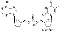 CAS#: 121135-53-3, 3'-Azido-3'-deoxythymidilyl-(5',5')-2',3'-dideoxy-5'-inosinic acid