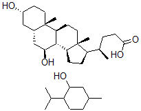 CAS#: 122018-96-6, (3alpha,5beta,7beta)-3,7-dihydroxy-Cholan-24-oic acid mixt. with 5-methyl-2-(1-methylethyl)cyclohexanol