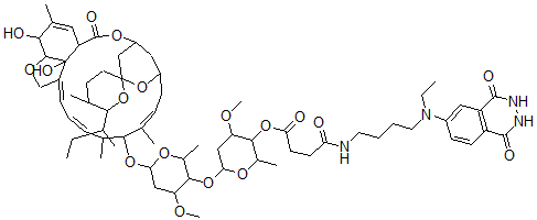 CAS 登录号：122047-12-5， 22,23-二氢阿维菌素B(1A)-4''-(4-((4-(乙基(1,2,3,4-四氢-1,4-二氧代-6-酞嗪基)氨基)丁基)氨基)-4-氧代丁酸酯)