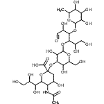 CAS#: 122560-33-2, 5-Acetamido-3,5-dideoxy-6-(1,2,3-trihydroxypropyl)hex-2-ulopyranonosyl-(2->3)hexopyranosyl-(1->4)-[6-deoxyhexopyranosyl-(1->3)]hexose