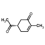 CAS 登录号：123318-63-8， (5S)-5-乙酰基-2-甲基-2-环己烯-1-酮