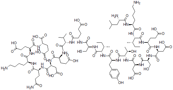 CAS 登录号：123380-67-6， L-亮氨酰-L-赖氨酰-L-异亮氨酰-L-alpha-谷氨酰-L-alpha-天冬氨酰-L-丝氨酰-L-alpha-天冬氨酰-L-苏氨酰-L-酪氨酰-L-异亮氨酰-L-半胱氨酰-L-alpha-谷氨酰-L-缬氨酰-谷氨酰-L-alpha-天冬氨酰-L-谷氨酰胺酰-L-赖氨酰-alpha-谷氨酰-L-谷氨酸