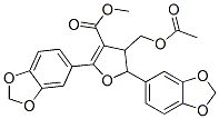 CAS 登录号：123400-68-0， 4-(乙酰氧基甲基)-2,5-二(1,3-苯并二氧戊环-5-基)-4,5-二氢呋喃-3-羧酸甲酯