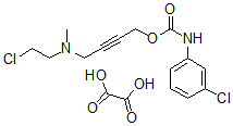 CAS#: 123567-32-8, 4-((2-Chloroethyl)methylamino)-2-butynyl (3-chlorophenyl)carbamate ethanedioate (1:1)