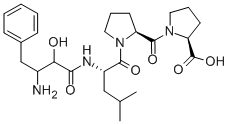 CAS 登录号：123652-87-9， (2S)-1-[(2S)-1-[(2S)-2-[[(2S,3R)-3-氨基-2-羟基-4-苯基丁酰基]氨基]-4-甲基戊酰基]吡咯烷-2-羰基]吡咯烷-2-羧酸