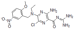 CAS#: 123844-08-6, 3-Amino-6-Chloro-N-(Diaminomethylidene)-5-[Ethyl-[(2-Methoxy-5-Nitrophenyl)Methyl]Amino]Pyrazine-2-Carboxamide