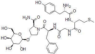 CAS#: 124076-39-7, 2-Methionyl-5-hydroxyprolyl-(beta-D-galactopyranosyl)enkephalinamide