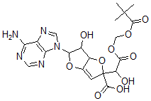 CAS 登录号：124254-35-9， 2-(6-氨基嘌呤-9-基)-5-[2-(2,2-二甲基丙烷酰基氧基甲氧基)-1-羟基-2-氧代乙基]-3-羟基-3,3alpha-二氢-2H-呋喃并[5,4-d]呋喃-5-羧酸