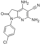 CAS 登录号：124476-84-2， 4,6-二氨基-1-(4-氯苯基)-2-氧代-3H-吡咯并[3,2-e]吡啶-7-鎓-5-甲腈