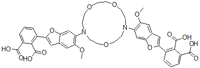 CAS#: 124487-65-6, 3-[6-[13-[2-(2,3-Dicarboxyphenyl)-5-Methoxy-1-Benzofuran-6-Yl]-1,4,10-Trioxa-7,13-Diazacyclopentadec-7-Yl]-5-Methoxy-1-Benzofuran-2-Yl]Phthalic Acid