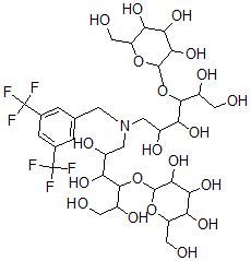 CAS#: 124762-69-2, 6-[[3,5-Bis(Trifluoromethyl)Phenyl]Methyl-[2,3,5,6-Tetrahydroxy-4-[3,4,5-Trihydroxy-6-(Hydroxymethyl)Oxan-2-Yl]Oxyhexyl]Amino]-3-[3,4,5-Trihydroxy-6-(Hydroxymethyl)Oxan-2-Yl]Oxyhexane-1,2,4,5-Tetrol