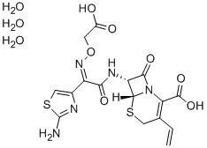 CAS#: 125110-14-7, (6R,7R)-7-[[(2E)-2-(2-Amino-1,3-Thiazol-4-Yl)-2-(Carboxymethyloxyimino)Acetyl]Amino]-3-Ethenyl-8-Oxo-5-Thia-1-Azabicyclo[4.2.0]Oct-2-Ene-2-Carboxylic Acid Trihydrate