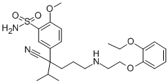 CAS 登录号：125153-59-5， 5-[3-氰基-6-[2-(2-乙氧基苯氧基)乙基氨基]-2-甲基己烷-3-基]-2-甲氧基苯磺酰胺