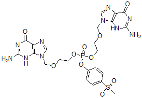 CAS#: 125440-27-9, Bis[2-[(2-Amino-6-Oxo-3H-Purin-9-Yl)Methoxy]Ethyl] (4-Methylsulfonylphenyl) Phosphate