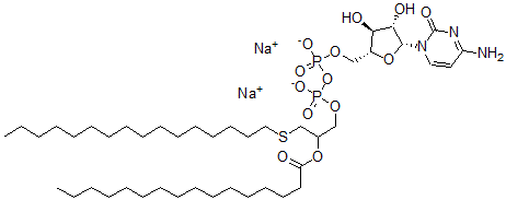 CAS#: 125592-29-2, disodium [(2R,3S,4S,5R)-5-(4-amino-2-keto-pyrimidin-1-yl)-3,4-dihydroxy-tetrahydrofuran-2-yl]methoxy-[[3-(cetylthio)-2-hexadecanoyloxy-propoxy]-hydroxy-oxido-phosphaniumyl]oxy-phosphinic acid