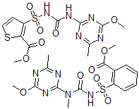 CAS#: 126100-42-3, Methyl 3-[(4-Methoxy-6-Methyl-1,3,5-Triazin-2-Yl)Carbamoylsulfamoyl]Thiophene-2-Carboxylate; Methyl 2-[[(4-Methoxy-6-Methyl-1,3,5-Triazin-2-Yl)-Methylcarbamoyl]Sulfamoyl]Benzoate