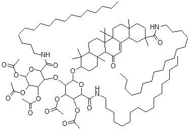 CAS#: 126145-75-3, (3-beta,20-beta)-29-(heptadecylamino)-11,29-dioxoolean-12-en-3-yl N-heptadecyl-2-O-(2,3,4-tri-O-acetyl-N-heptadecyl-beta-D-glucopyranuronamidosyl)-alpha-D-Glucopyranosiduronamide 3,4-diacetate