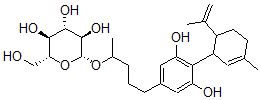 CAS#: 126420-96-0, (2R,3R,4S,5S,6R)-2-[5-[3,5-Dihydroxy-4-(3-Methyl-6-Prop-1-En-2-Yl-1-Cyclohex-2-Enyl)Phenyl]Pentan-2-Yloxy]-6-(Hydroxymethyl)Oxane-3,4,5-Triol