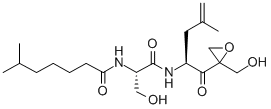 CAS#: 126509-46-4, N-[3-Hydroxy-1-[[(2S)-1-[(2R)-2-(Hydroxymethyl)Oxiran-2-Yl]-4-Methyl-1-Oxopent-4-En-2-Yl]Amino]-1-Oxopropan-2-Yl]-6-Methylheptanamide